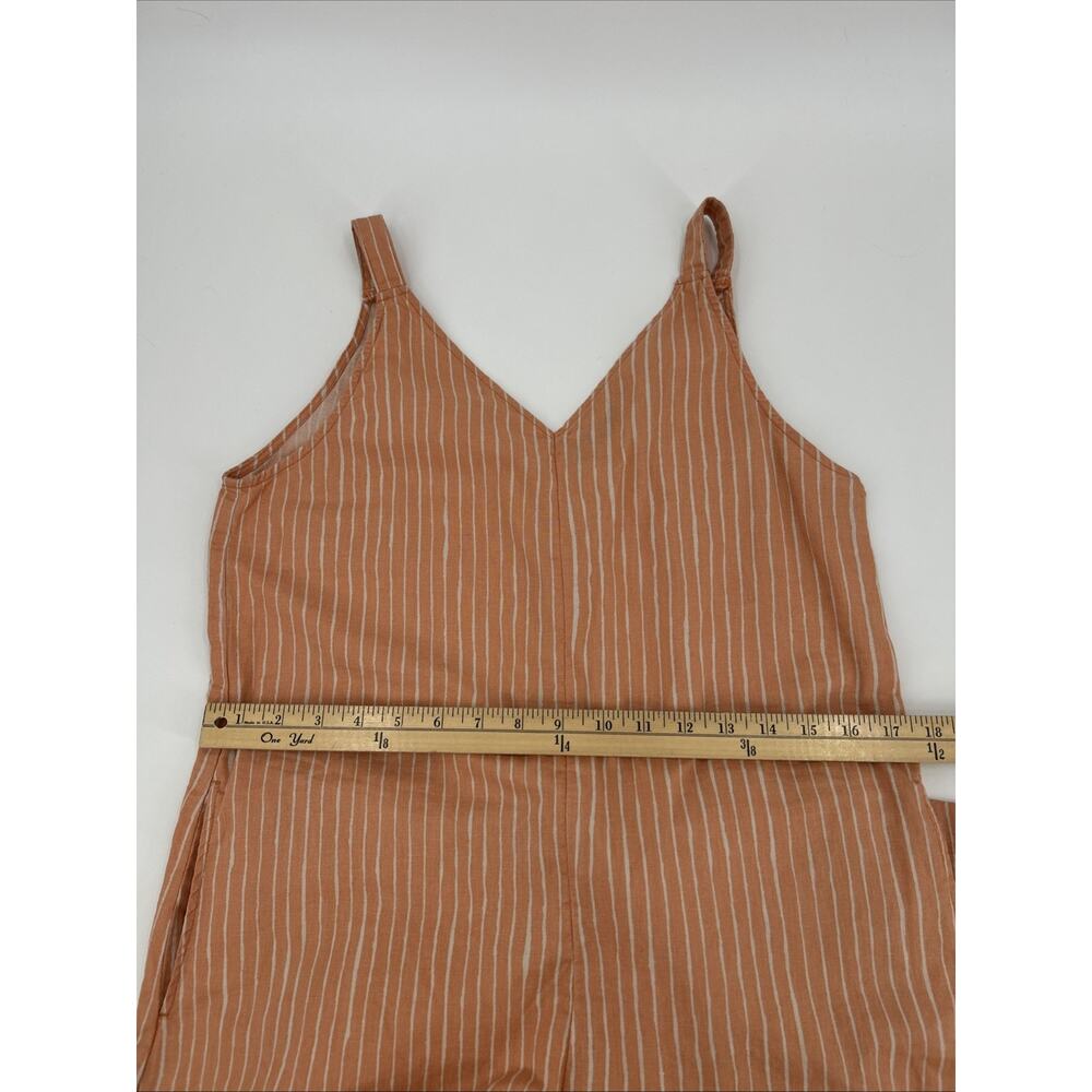 Marimekko X Uniqlo Linen Jumpsuit Womens Size XS Striped Orange Wide Leg - Picture 9 of 12